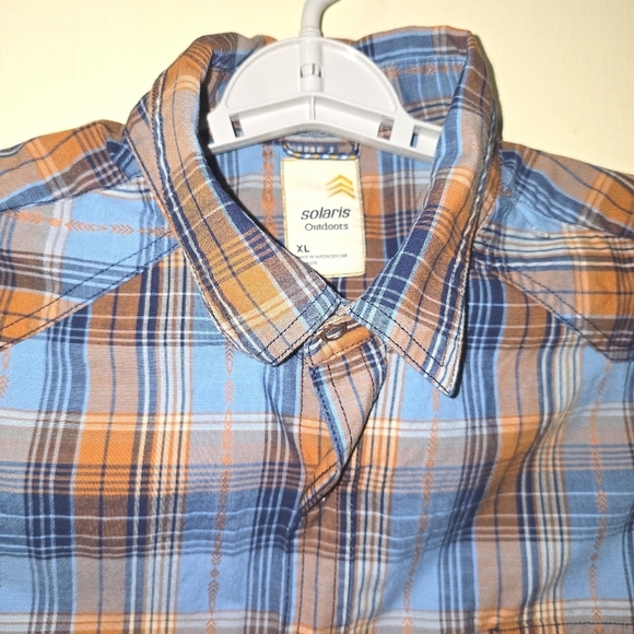 Solaris Plaid Button-Down Pearl Snap Top Size XL - Picture 4 of 11